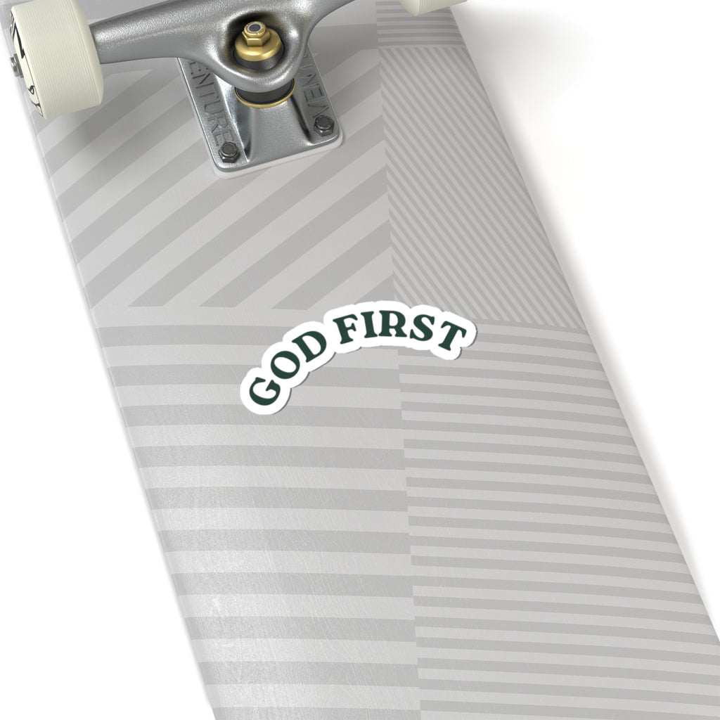 God First Kiss-Cut Stickers | Inspirational Decals for Laptops, Water Bottles, Journals, Christian Gifts, Faith-Based Art