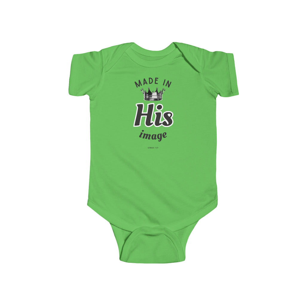 Made in His Image Infant Bodysuit, Baby Shower Gift, Newborn Outfit, Christian Apparel, Toddler Clothing