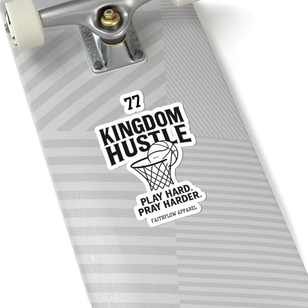 Kingdom Hustle Kiss-Cut Stickers | Play Hard, Pray Harder | Sports Decor, Basketball Stickers, Gift for Athletes, Motivational Quotes