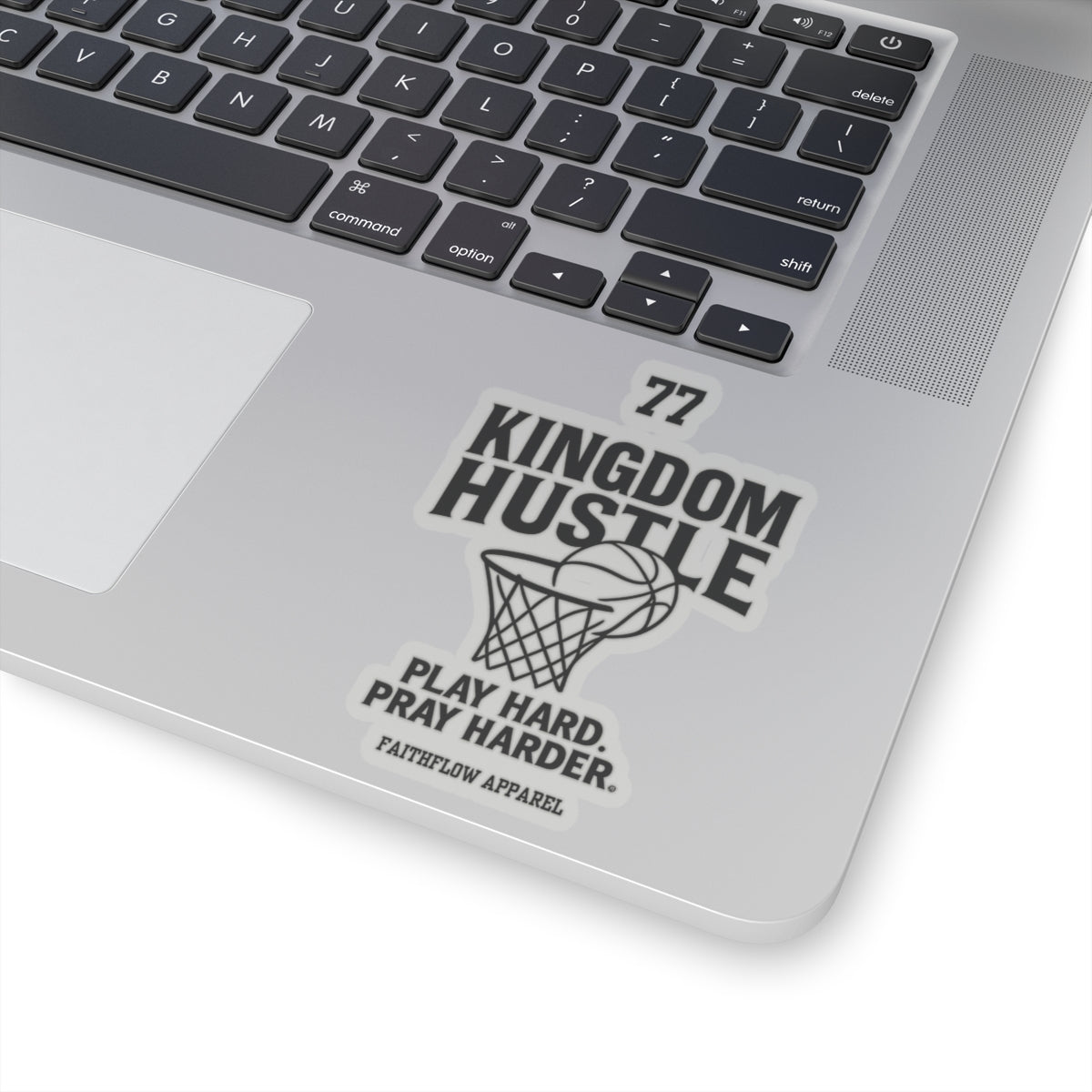 Kingdom Hustle Kiss-Cut Stickers | Play Hard, Pray Harder | Sports Decor, Basketball Stickers, Gift for Athletes, Motivational Quotes