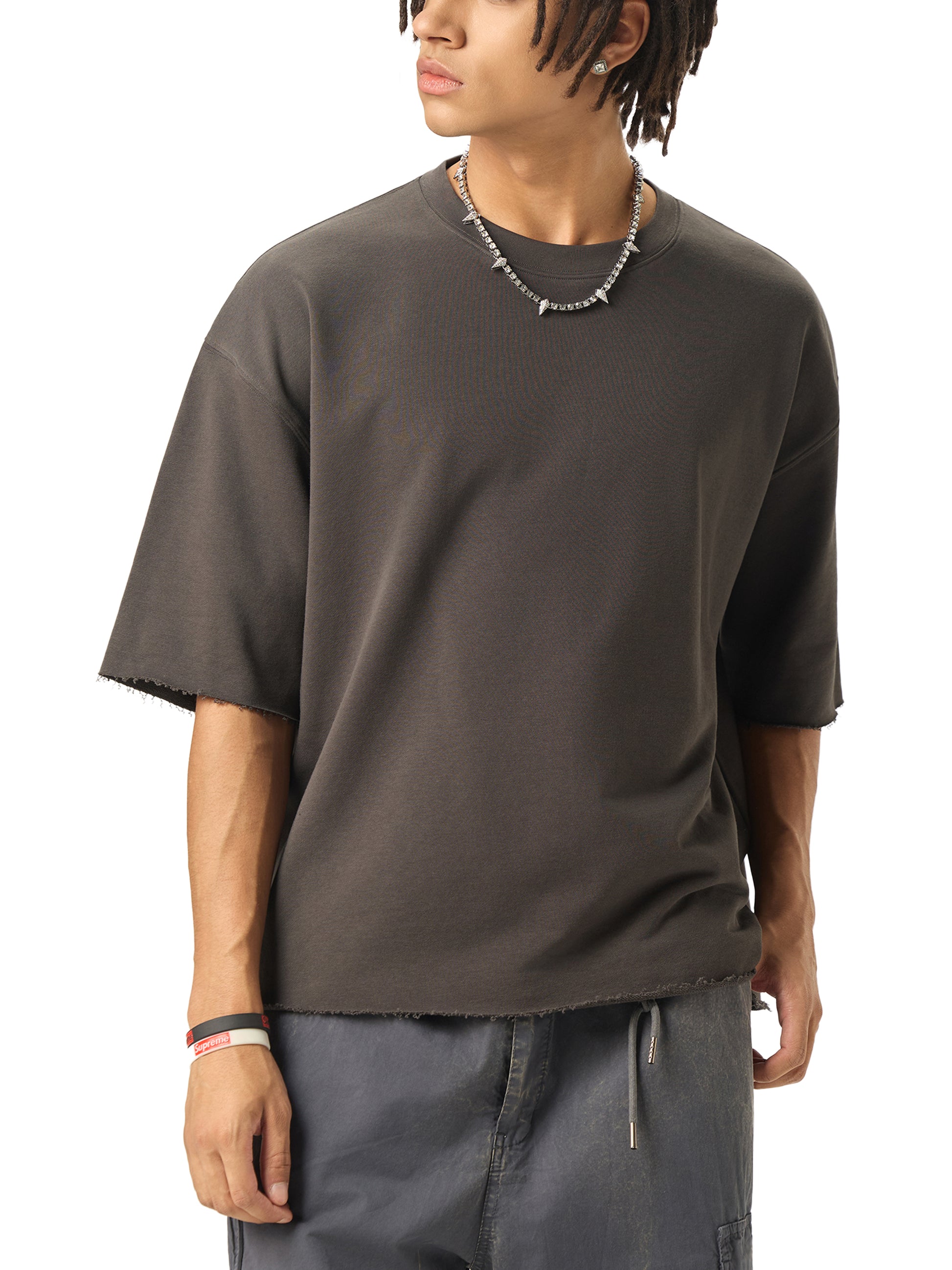 God our Father | FaithFlow Apparel | Boxy Half-Sleeve Raw-Edge T-Shirt